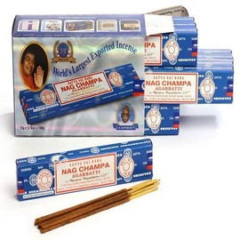 MIK Funshopping Nagchampa 89018020010230 Satya Sai Baba R?ucherst?bchen, 12 boxes * 12 sticks: 144 stick, 15g*12 boxes=180g, schwarz, 1 x 1 x 1 cm