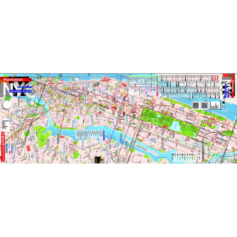 TerraMaps NYC Manhattan Street and Subway map - Waterproof -