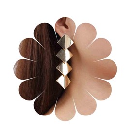 Allereya Vintage Square Dangle Earrings Square Drop Earrings Gold Square Chain Earrings Square Geometric Earrings Jewelry for Women and Girls (Gold)