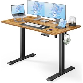 Marsail Electric Standing Desk, Adjustable Height Stand up Desk, 40 x 24 Inches Sit Stand Home Office Desk, Computer Desk, Rustic Brown