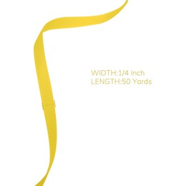 Ribreeze 1/4 inch Yellow Grosgrain Ribbon 50 Yards for Gift Wrapping Weddings DIY Floral Decor Sewing & More