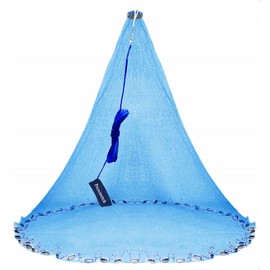 American Cast Net - 2021 Upgraded Saltwater Fishing Cast Net for Bait Trap Fish 6ft Radius, 1/2 Inch Mesh Size(Blue 6Ft)