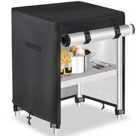 TOHONFOO Outdoor Prep Table Cover with Split Zipper - Waterproof Stainless Steel Metal Table Cover - Outdoor Dining Table Cover - Grill Table Cover - Grill Cart Cover - 24" L x 24" W x 35" H