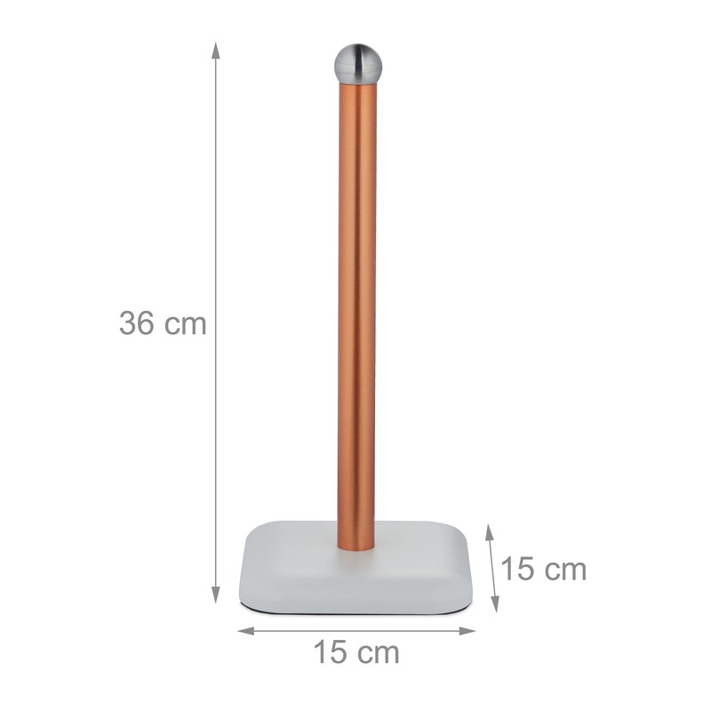Relaxdays Standing Kitchen Roll Holder, Stainless Steel, Paper Roll Holder