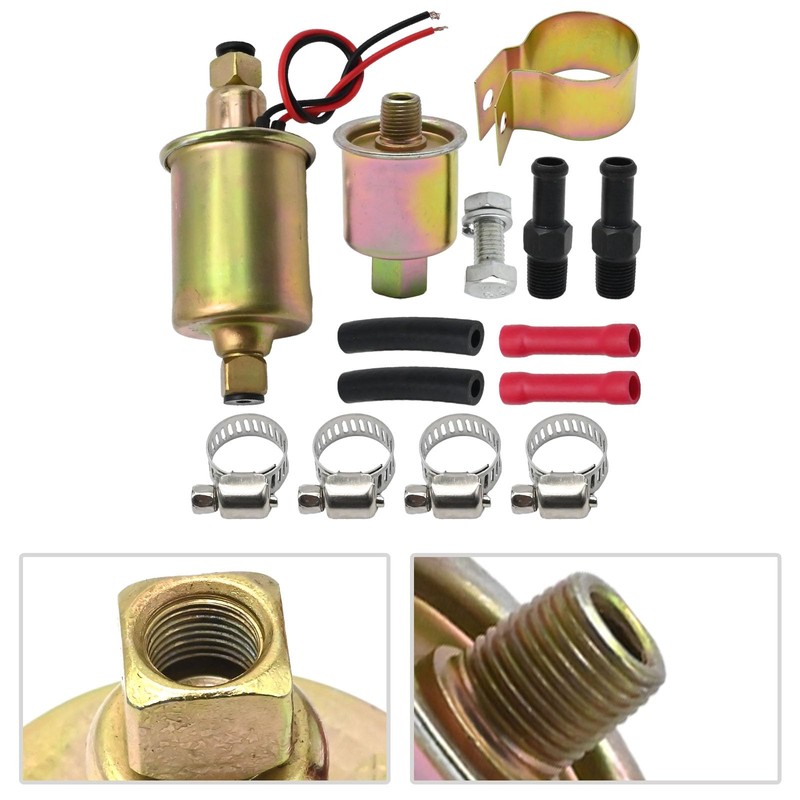 VIKKSAER E8012S Universal 12V Electric Fuel Pump, 5-9 PSI Micro