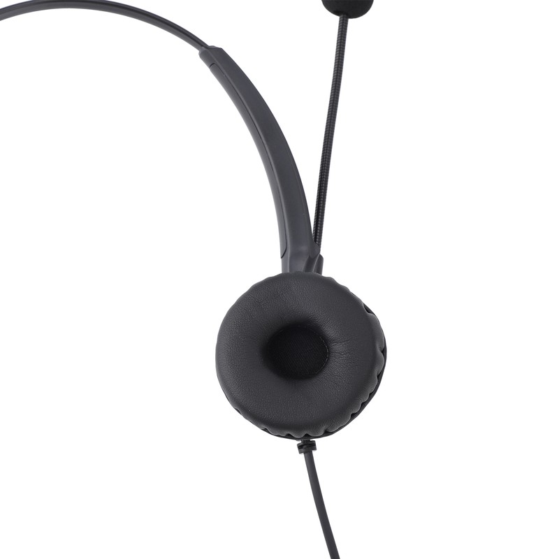 Telephone Headset with Noise Cancelling Microphone Black USB Corded Single