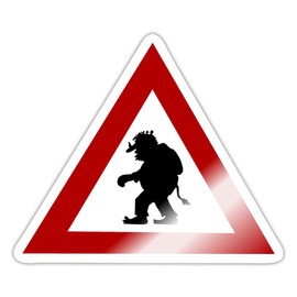 Spreadshirt Norway Troll Hazard Sign Sticker 10 x 10 cm 10 x 10 cm Glossy White