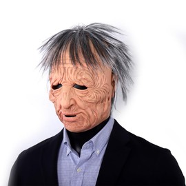 Lofytain Realistic Men's Old Woman Mask - Lifelike Elderly Face Masks for Costumes, Pranks, and Parties (old gentleman)