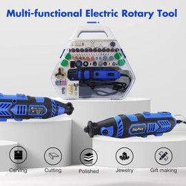 Rotary Tool, 135W Rotary Multi Tool Set, Rotary Combi Tool Electric Multi Tool Kit with 252 Acessories, Variable Speed 10000-32000RPM, Powerful Engraver, Sander, Polisher, Perfect for DIY and Handmade