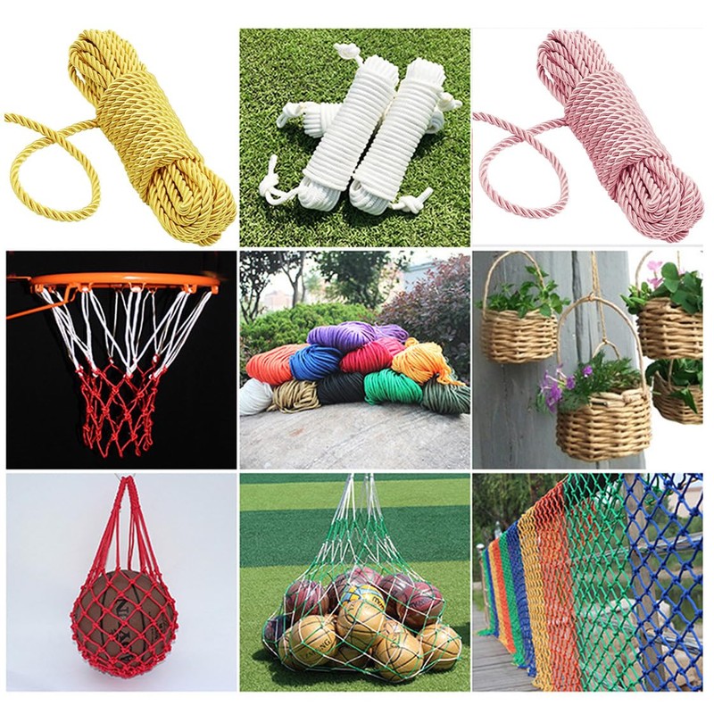 8mm(1/3inch) 10M(32FT) Soft Silk Rope, Friendly Twisted Trim Cord Rope,