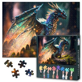 Dragon 1000 Piece Puzzle for Adults Fantasy Dragon Jigsaw Puzzles for Adults Challenging Family Game Home Wall Decoration Funny Challenging Puzzles Size: 70x50cm