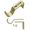 Adjustable Curtain Rod Wall Bracket Hooks, Set of 3, Gold,for