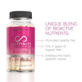 Hairfinity Hair Vitamins - Scientifically Formulated with Biotin, Amino Acids, and a Vitamin Supplement That Helps Support Hair Growth - Vegan - 60 Veggie Capsules (1 Month Supply)