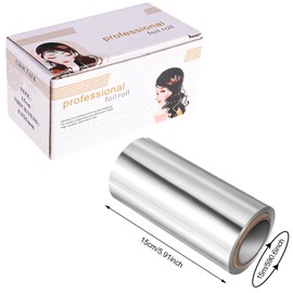 Fuyamp 1 Pack 15 M Foil Silver Hair Foil, Aluminium Hair Foil Silver Hairdressing Foil for Hair Highlighting and Coloring, 15 cm Width Hair Foil Roll Hairdressing Salon Modeling Tool(15 cm)