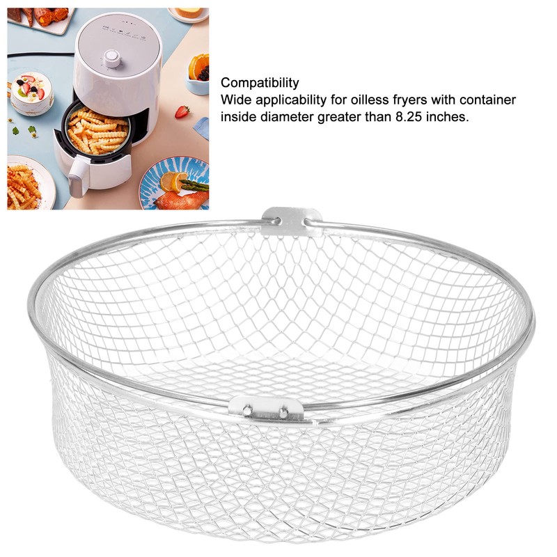 Fry Basket Stainless Steel with Handle Kitchen Fry Mesh Basket