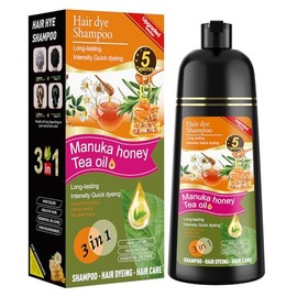 XYZCREATIVE Black Hair Dye Shampoo 3 in 1 for Women & Men 100% Gray Hair Coverage - Herbal Ingredients Natural Plant Hair Color - Hair Dye in Minutes 500ML