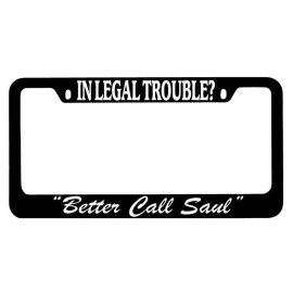 BLVD Black plastic License Plate Frame In Legal Trouble? "Better Call Saul" Auto 955