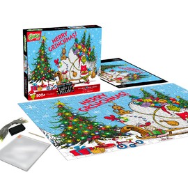 Buffalo Games - The Grinch - Dr. Seuss - Merry Grinchmas - Holiday Magic - Light Up Puzzle - 500 Piece Jigsaw Puzzle