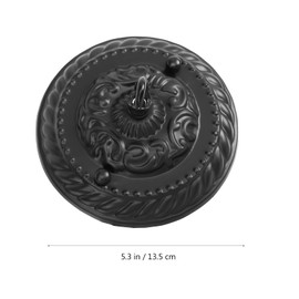 VILLCASE Ceiling Canopy Black Metal, Retro Canopy for Chandeliers, Vintage Ceiling Rose in Black, Sturdy Lamp Canopy with Hook, 130 mm Diameter, Ideal for Your Lighting