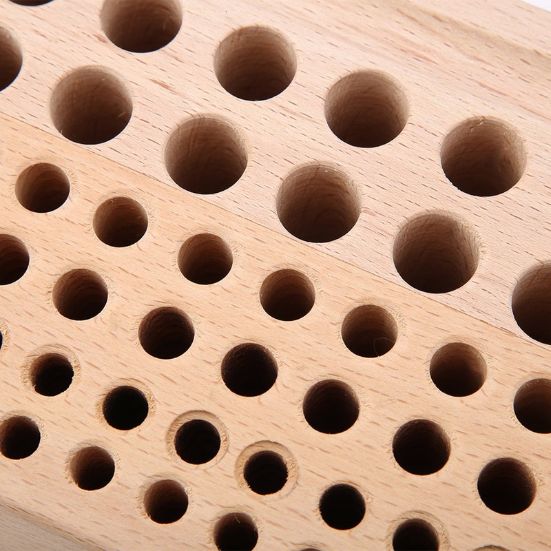 98 Holes Leather Craft Tool Wood Rack Wooden Punch Tool