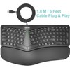 Arteck Ergonomic USB Wired Keyboard with Cushioned Wrist & Palm
