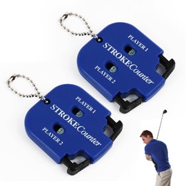FunWorth Set of 2 Golf Punch Counter with Key Chain, ABS Counter Clicker, Compact & Lightweight, Space Golf Scorer for 2 Players, Waterproof Hand Counter Set for Outdoor Sports (Blue - 2 Pieces)
