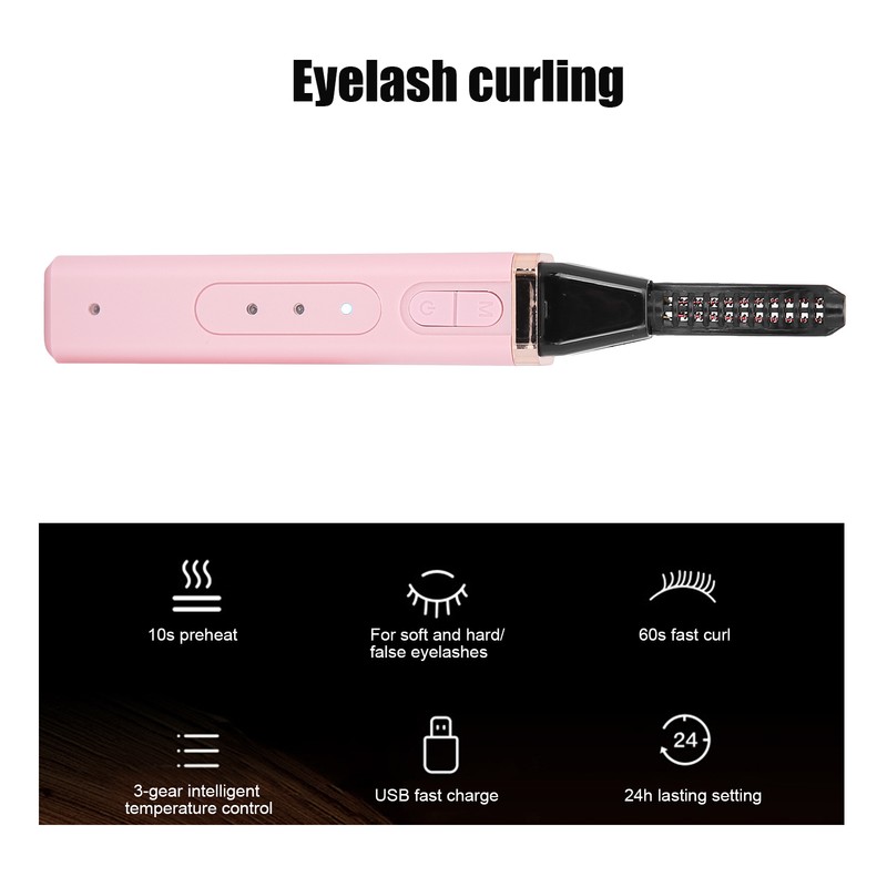 Rechargeable Electric Eyelash Curler Fast Heating Long Lasting Eyelash Curling