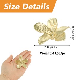 MOROBOR 8pcs Solid Brass Flower Shape Dresser Knobs Petal Drawer Knob Kitchen Handle for Cabinet Door Pulls Gold Furniture Decoration Pull