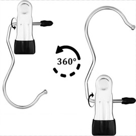 20 portable laundry hooks, anti slip shoe hangers, multifunctional stainless steel hangers, and rotatable travel metal hangers