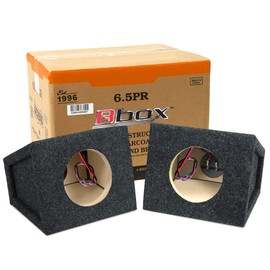 Bbox Pro Audio Tuned 6.5" Speaker Enclosures - Premium Speakers to Enhance Sound and Bass - Nickel Finish Terminals for Car or Truck - 18 Gauge Audio Cables - Speaker Set of 2 (Charcoal)