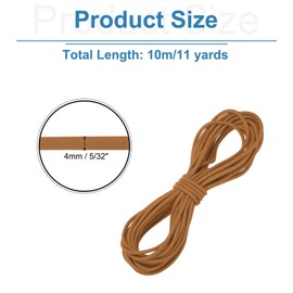 sourcing map Bungee Cord Elastic Cord Heavy Stretch String Rope 5/32" 11 Yards (4mmx10m) Elastic String for DIY Sewing Outdoor Camping Tie Down Hook Strap,Light Brown