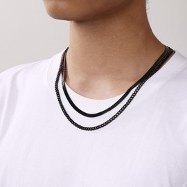 Lydow Layered Chain Necklaces for Men Women, 2Pcs Stainless Steel Cuban Link/Rope/Herringbone Chains Jewelry Gifts, 16 "/18 ", 18 "/20 ", 20 "/22 ", 20IN/22IN, Stainless Steel, No Gemstone