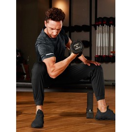 TACVASEN Athletic Shirts for Men Gym Shirts Men Short Sleeve Workout Running Crew Neck Summer Shirts Dry Fit Tshirts Shirts for Men Black