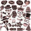 38 Pcs Birthday Photo Booth Props Kit-Pink