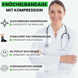 NEO X-PRO Adjustable Ankle Brace - Ankle Support for Men & Women - Foot Brace Can Be Worn Right & Left - Stabilisation & Protection for Pain, Ligament Tear & Everyday Use (Green, L)