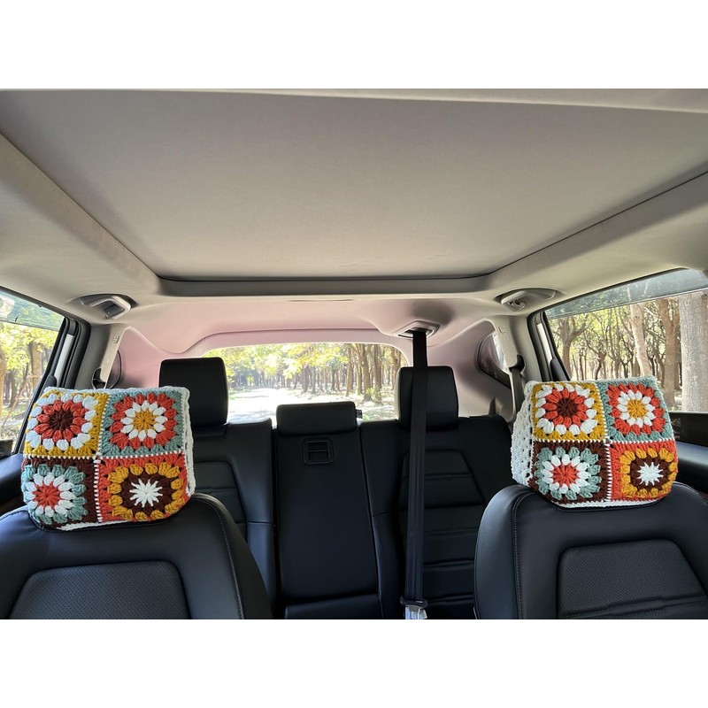 YDMZZB 2 Pcs Universal Car Headrest Cover Soft Car Seat