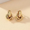 Chunky Gold Knot Earrings for Women Gold Geometric Drop Dangle