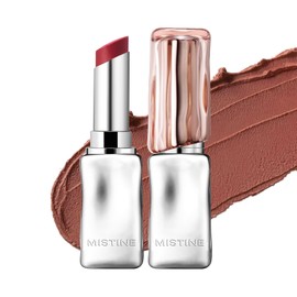 Mistine Lipstick Thai Latte Sheer Creamy Rouge Velevt Matte Finish Lipstick for Women Non-sticky Lipstick C01 Rainy Iced Coffee 3.5g, 1 Count