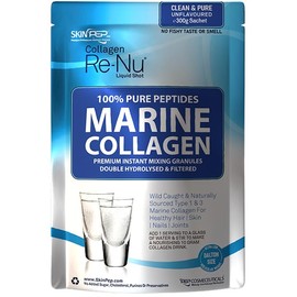 Marine Collagen Powder Clean Unflavoured - 10,000mg Double Hydrolysed Collagen Peptides per Serving - Ultra Premium for Maximum Absorption Hair, Skin & Nails - 300g, 30 Servings by SkinPep