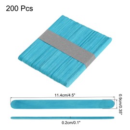 DMiotech 200 Pack 4.5" x 0.35" Wood Craft Sticks Strong Natural Birch Sticks Paint Stir Sticks for Molding Building and Home Decor Projects,Green