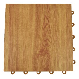 Greatmats Max Tile Vinyl Interlocking Wood Grain Tiles for Basement 20 Pack (American Cherry)