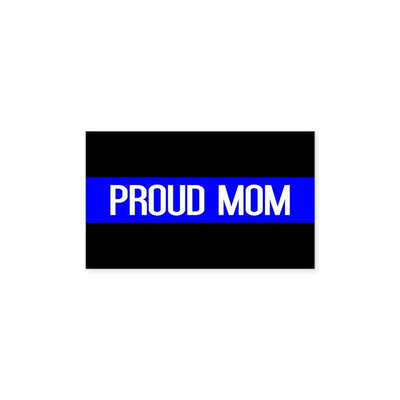 CafePress Police: Proud Mom (Thin Blue L Rectangle Bumper Sticker