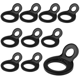 JCHL Tie Down Strap Rings Dirt Bike Stainless Steel Multi-Purpose Tie Down Anchor Strapping Hooks for Mounting in The Garage, Work Shop, Truck, Trailer, Golf Cart, Fence Black (10-Pack)