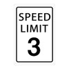 Speed Limit 3 Mph Mini Metal Street Sign Warning Traffic