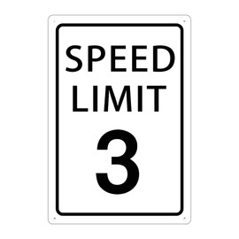Speed Limit 3 Mph Mini Metal Street Sign Warning Traffic Road Sign 8x12 Inches