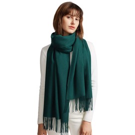 maamgic Women's Scarf Pashmina Shawls and Wraps for Evening Dresses Travel Office Winter Wedding Cashmere Feel Large Scarves Dark Green