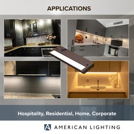 American Lighting LED Undercabinet Light 10 Inch 5CCT Swivel 90+ CRI 385 Lumens Dimmable TRIAC Slim Low Profile Dark Bronze – Energy Star Title 24 Compliant – 5LCS-10-5CCT-DB (2 Pack)