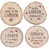 Something Different LG_31222 Charming Garden Wood Slice Set-Rustic Wooden Sentiment