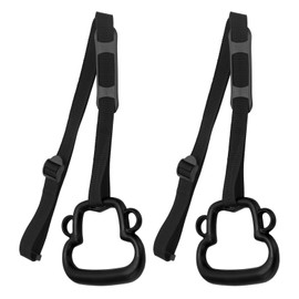 1Pair Children Gymnastic Rings with Adjustable Straps Kids Exercise Pull Up Rings 331lb CapacityBlack