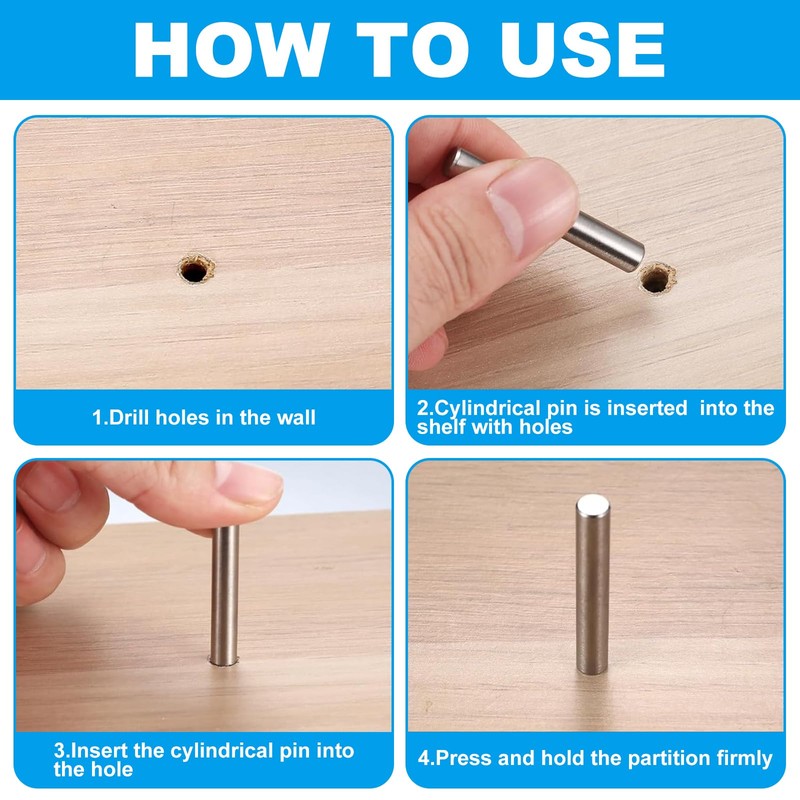 Yinpecly 110 Pcs 304 Stainless Steel Dowel Pin, M5 Cylindrical